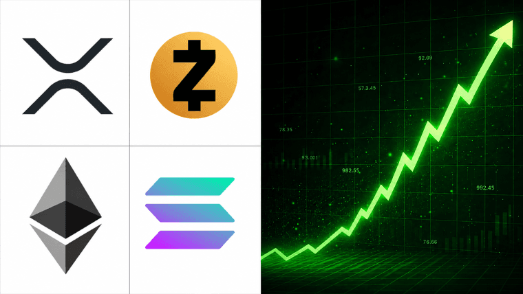 ZEC, SOL e XRP sobem à medida que o Ethereum ultrapassa os US$ 2.000