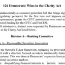Final CLARITY Act Packs 126 Changes Requested by Senate Democrats