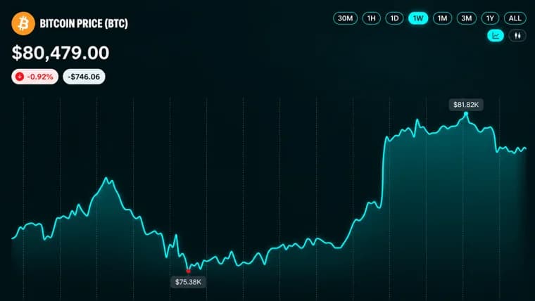سعر البيتكوين يواجه حاجزًا عند 82 ألف دولار بعد انتعاش قوي بلغ 7 آلاف دولار