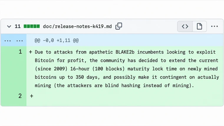 BLAKE2b Bitcoin Fork Wants Miners to Wait 45 Days to Touch Their Coins