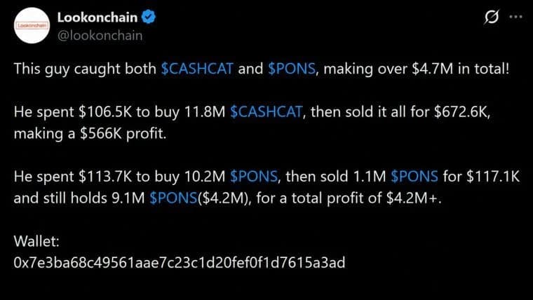 CASHCAT과 PONS가 로빈후드 체인에서 22만 달러를 470만 달러로 불린 방법