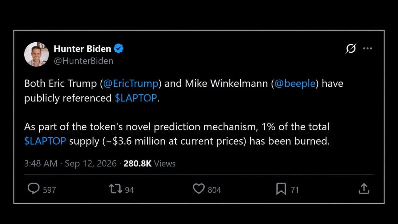 Hunter Biden's LAPTOP Burns $3.5M After Eric Trump and Beeple Mentions