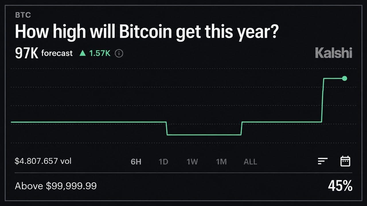 Kalshi Thinks Bitcoin Price Will Reach $97K in 2026, but Not This Month