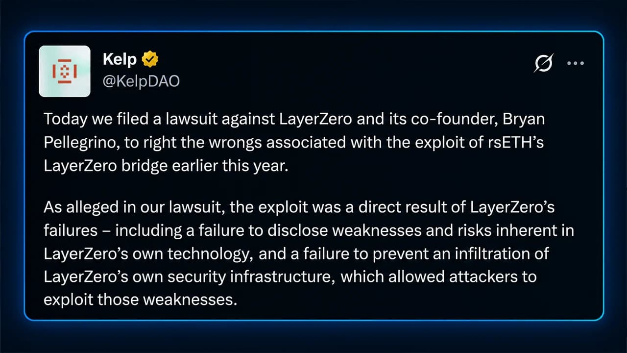 KelpDAO Takes Layerzero to Court Over a $292M Bridge Blowup