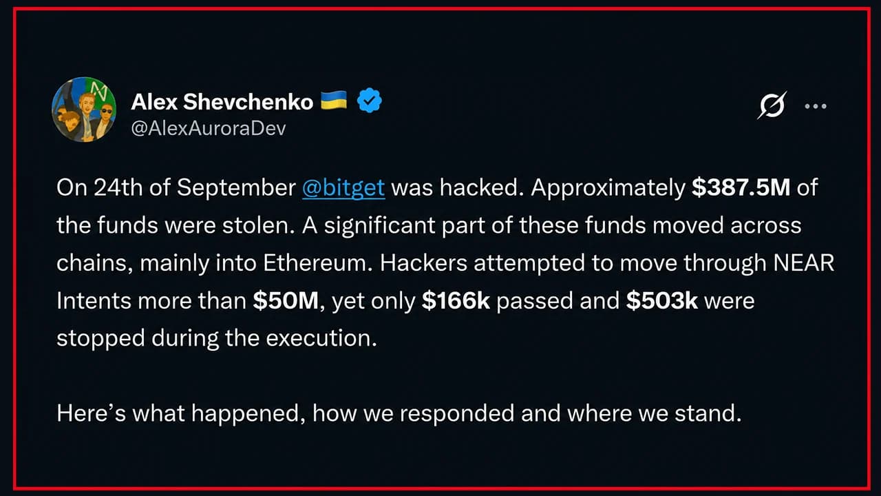 Near Intents Slams Door on $50M in Bitget Hack Laundering Flows