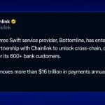 SWIFT Services Provider Taps Chainlink to Bring 600 Banks Onchain