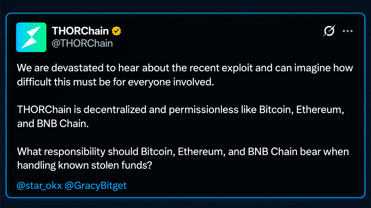 Thorchain Faces Heat as Bitget Hack Revives Bybit Controversy
