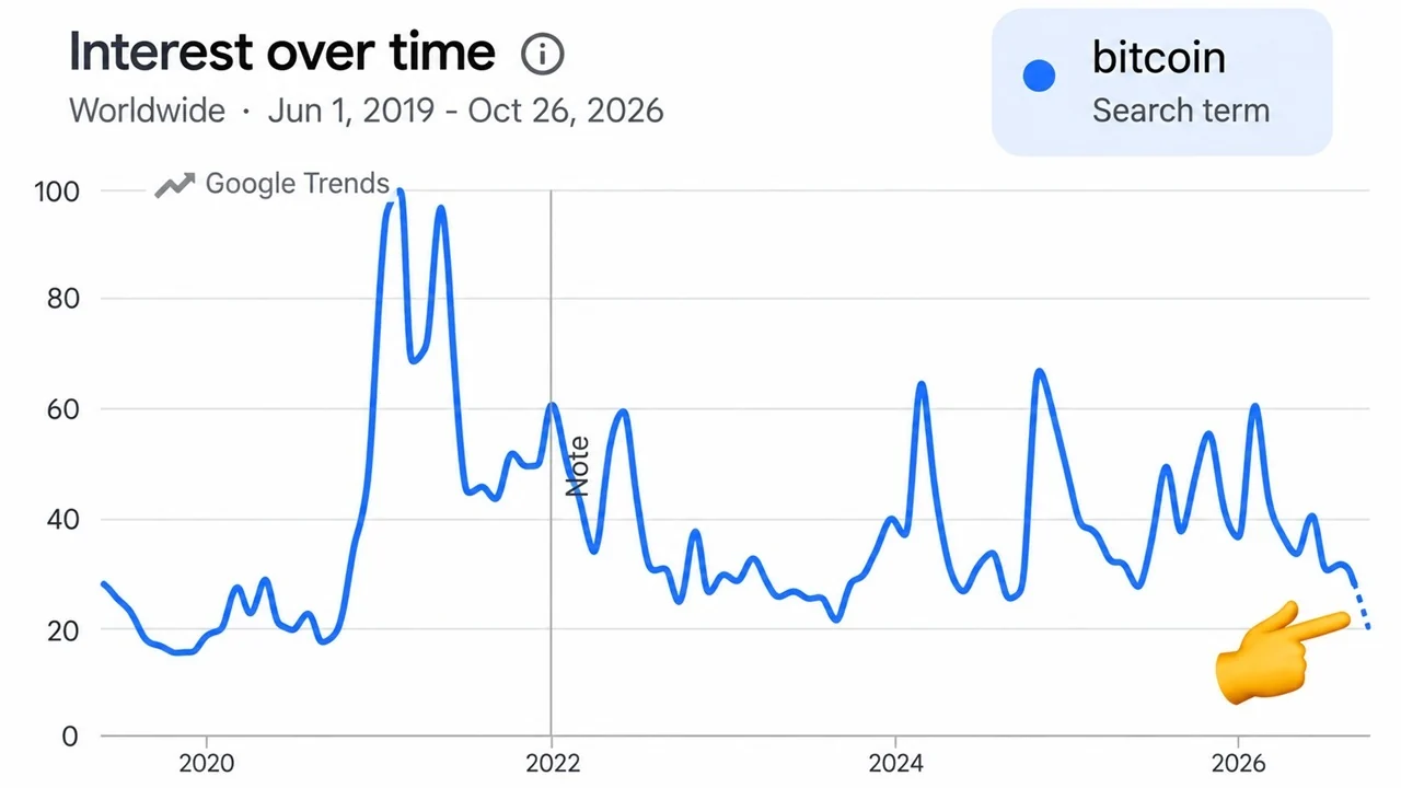 Bitcoin-Related Google Searches Hit a 5-Year Low as Traders Eye a Bottom