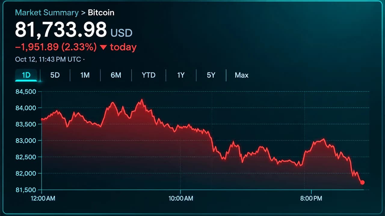 هبوط البيتكوين دون 82 ألف دولار مع تصفية مراكز شراء بـ406 ملايين دولار