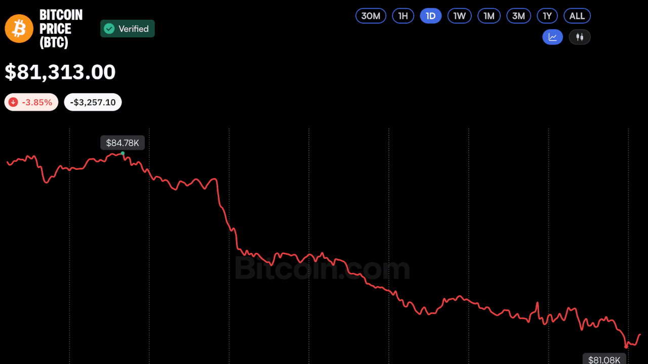 Bitcoin Price Plunges Below $81K Despite $1 Billion in ETF Inflows