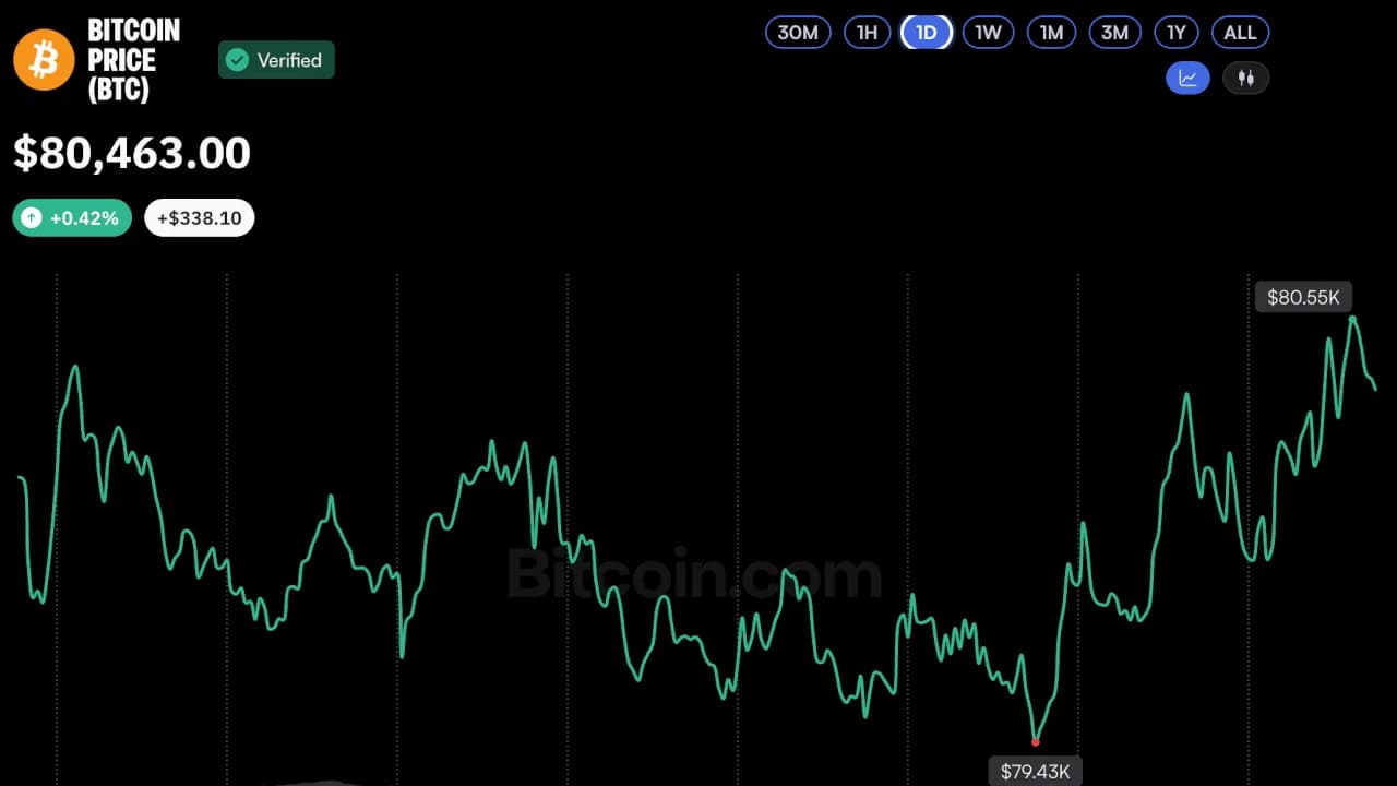 Bitcoin stagniert bei 80.000 Dollar: Nervosität wegen Fed und US-Wahlen