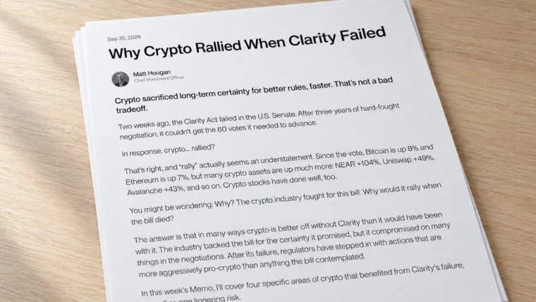 За даними Bitwise, 4 криптосектори виграли від провалу закону CLARITY