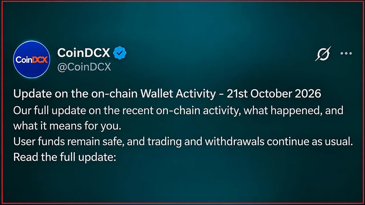 Indian Exchange CoinDCX Admits $16M Hit After CEO Dismissed Suspicious Transfers