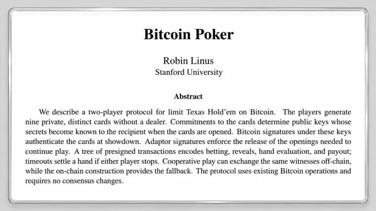 Satoshi's Abandoned Poker Experiment Returns With a Bitcoin Twist