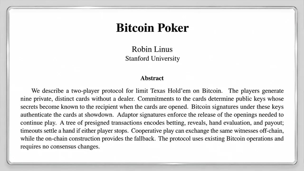 Satoshi's Abandoned Poker Experiment Returns With a Bitcoin Twist