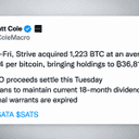 Strive Buys 1,223 Bitcoin While Preparing a $630 Million Cash Raise
