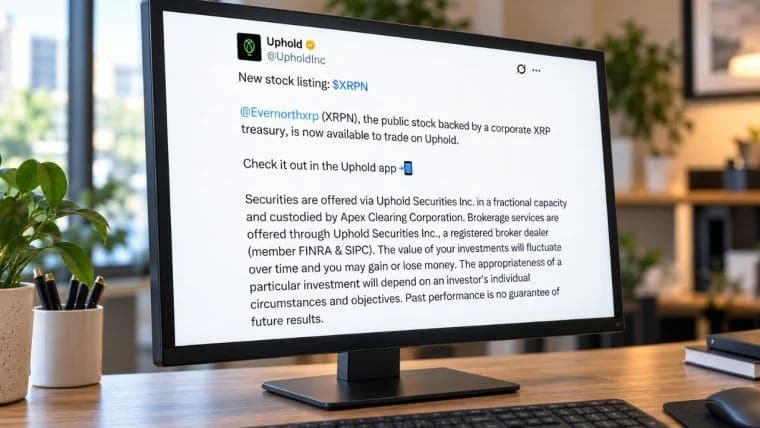 Uphold Lists Evernorth's XRPN Stock, Expanding XRP Treasury Access
