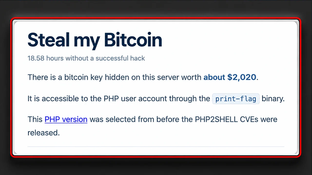 Website Dares Hackers to Steal Bitcoin as the Clock Keeps Ticking