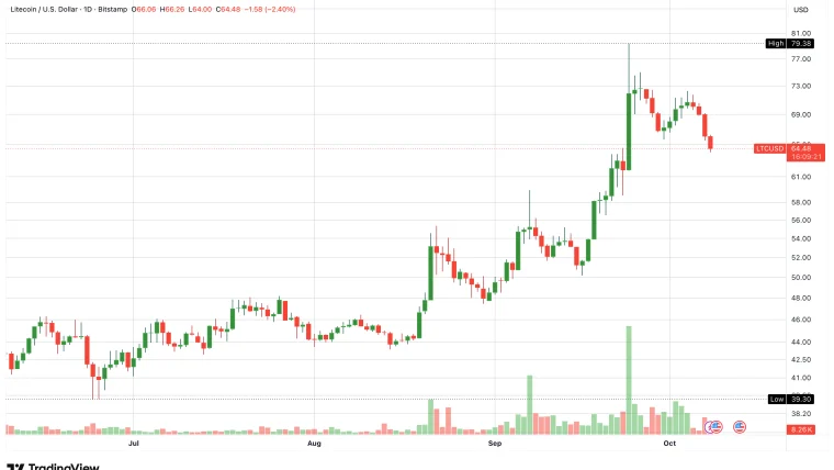 Litecoin Kurs: LTC verliert seit Wochenstart über 10 %