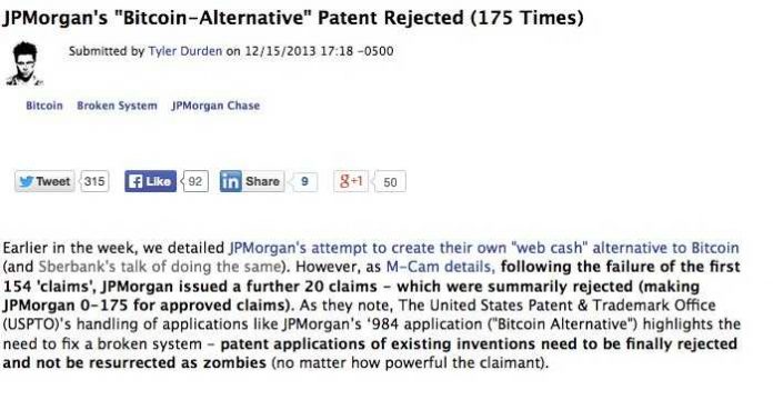 jp morgan bitcoin patent
