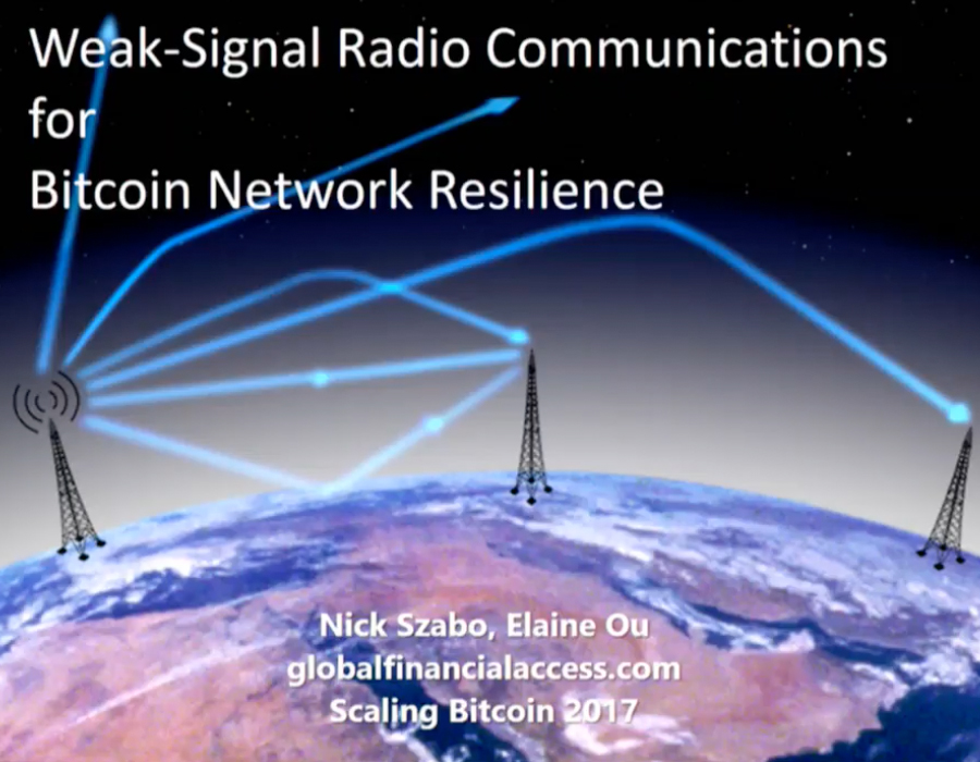 Tethering Bitcoin to Weak Signal Radio for Net