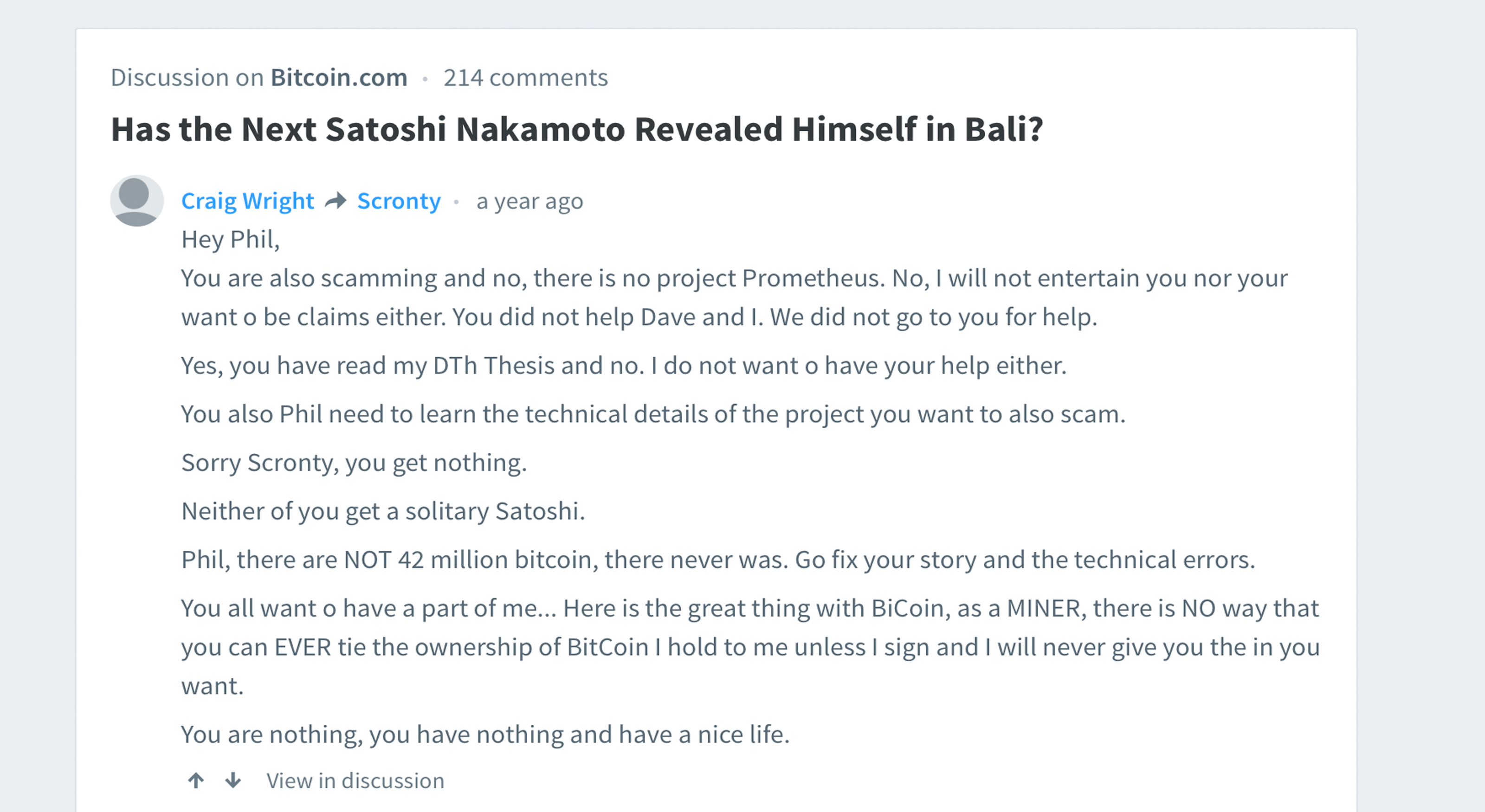  The new Satoshi Challenger tells everyone - Is He Legit? 