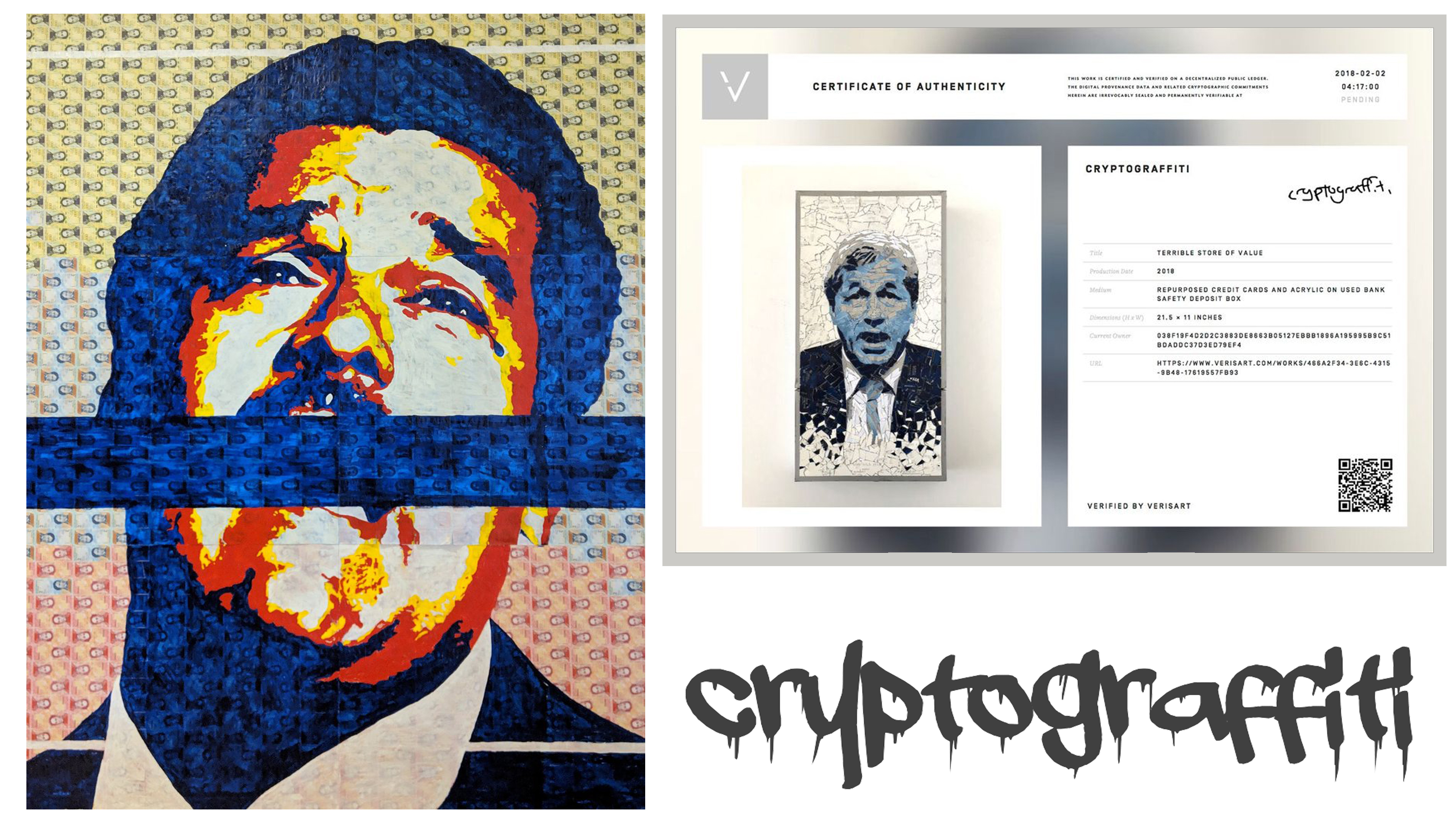 Cryptograffiti's Latest 'Running Bitcoin' Portrait Sees Auction Bids of Over $30K