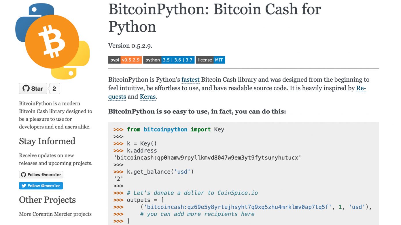 Bitcoinpython ไลบารี่ Full Node สำหรับใช้งานกับ BCH ตัวใหม่ เร็วกว่าไลบารี่เดิม 100 เท่า