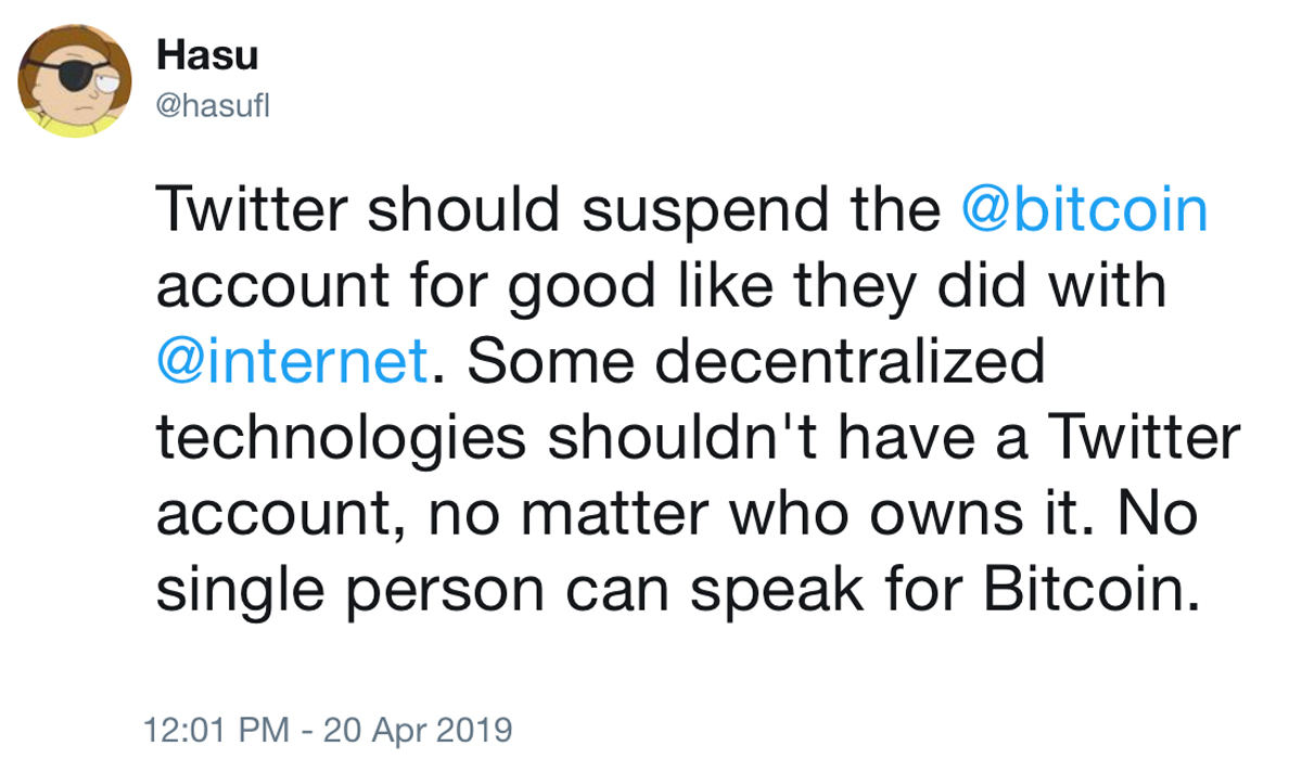 Attempts to Deplatform @Bitcoin Account Reveal Private Message With Twitter CEO