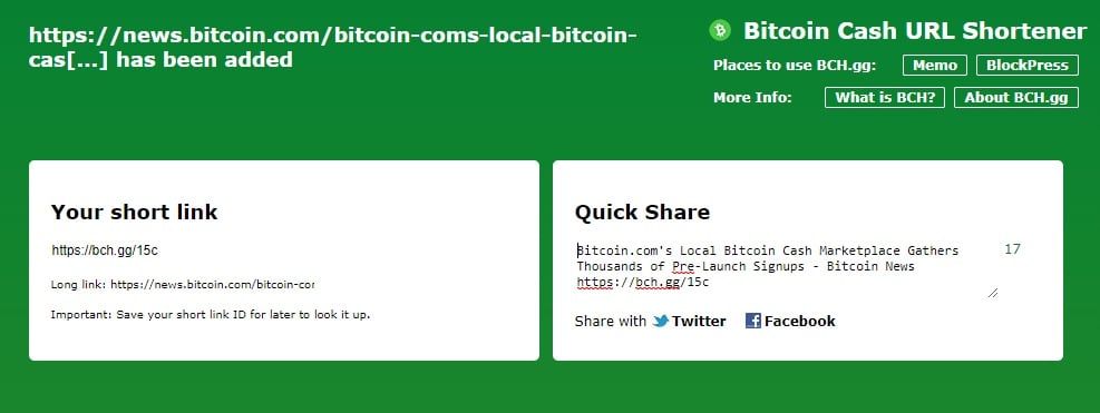 Share Bitcoin Cash Related Shortlinks Using BCH.gg