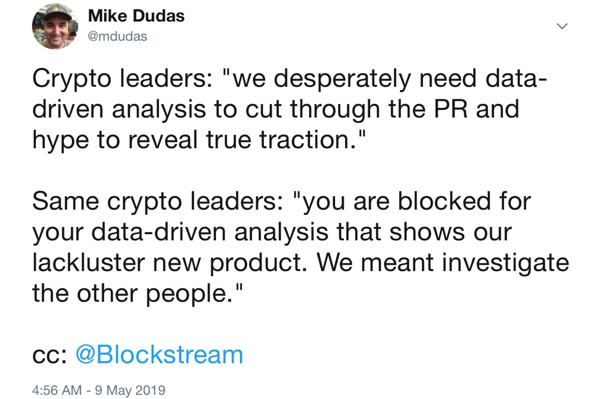 Crypto Heresy: Question Blockstream on Twitter and You'll Be Blocked