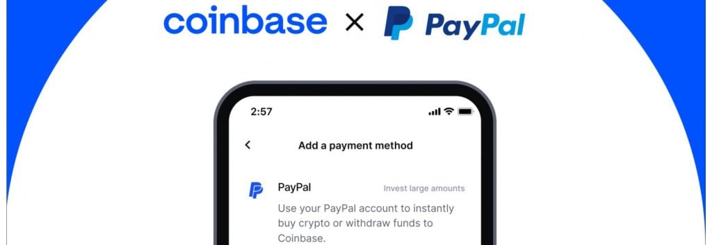 Coinbase ahora permite a millones de clientes comprar criptomonedas con Paypal