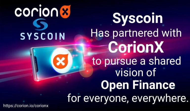 CorionX and Syscoin Join Hands to Drive Stablecoin Adoption, CorionX IEO Ente...