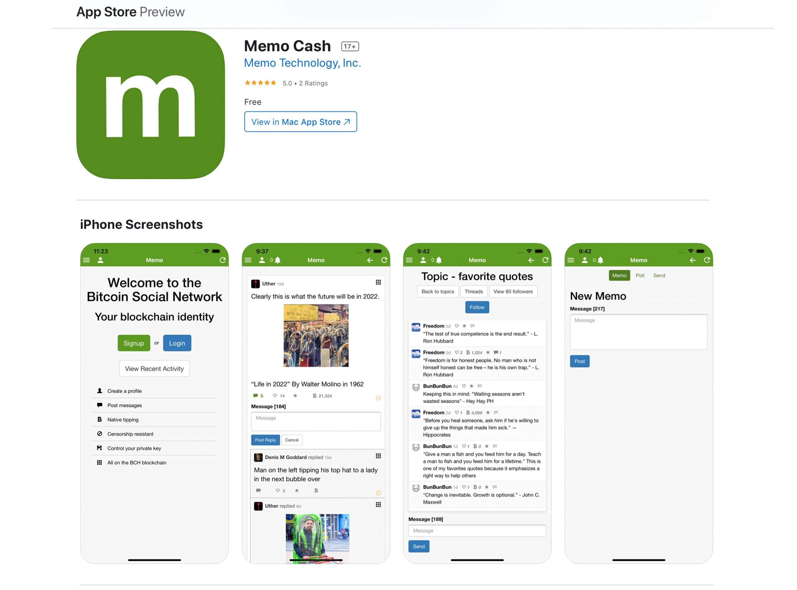 Bitcoin Cash-Fueled Onchain Social Media Platform Memo Launches iOS App