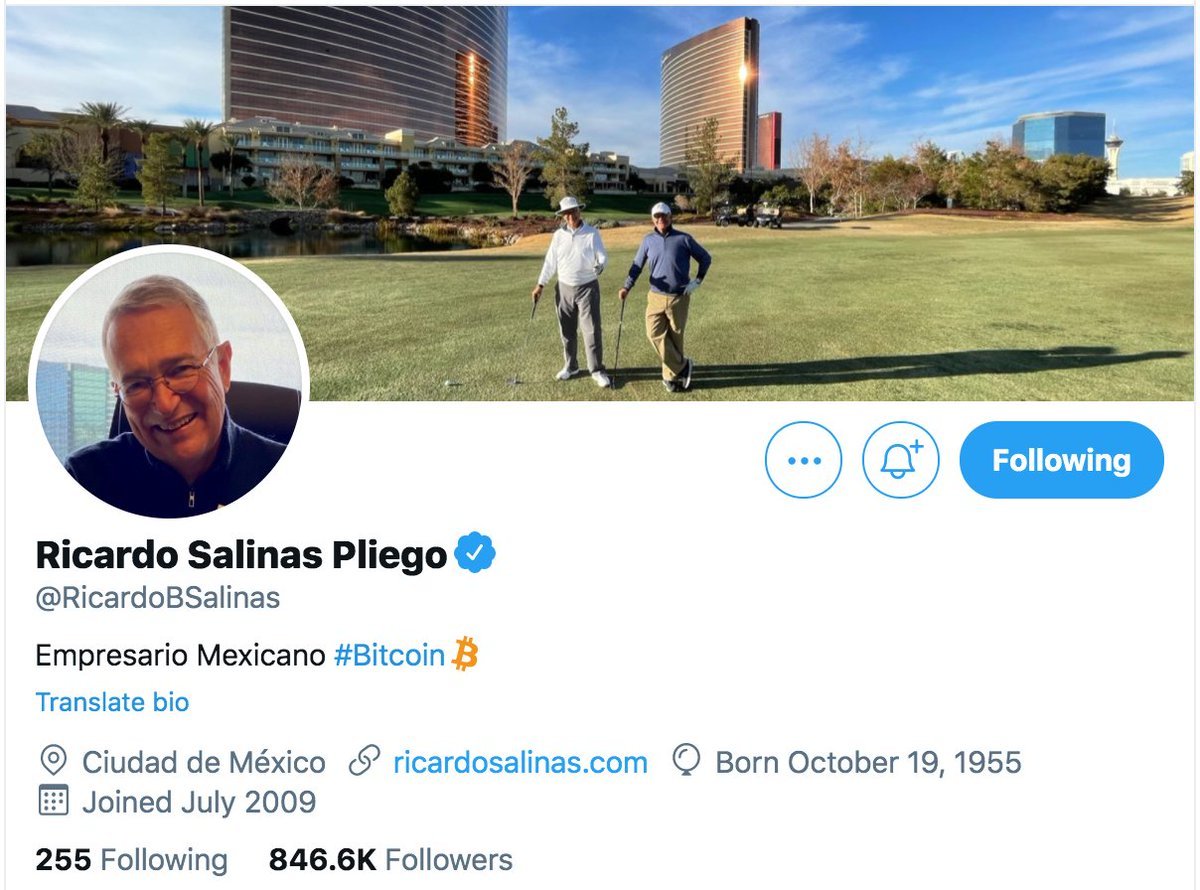 Mexico's Third-Wealthiest Individual Adds Bitcoin to His Twitter Bio
