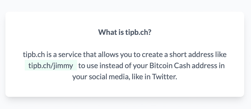Tipb.ch App Allows You to Share a Short URL Rather Than a BCH Address on Social Media